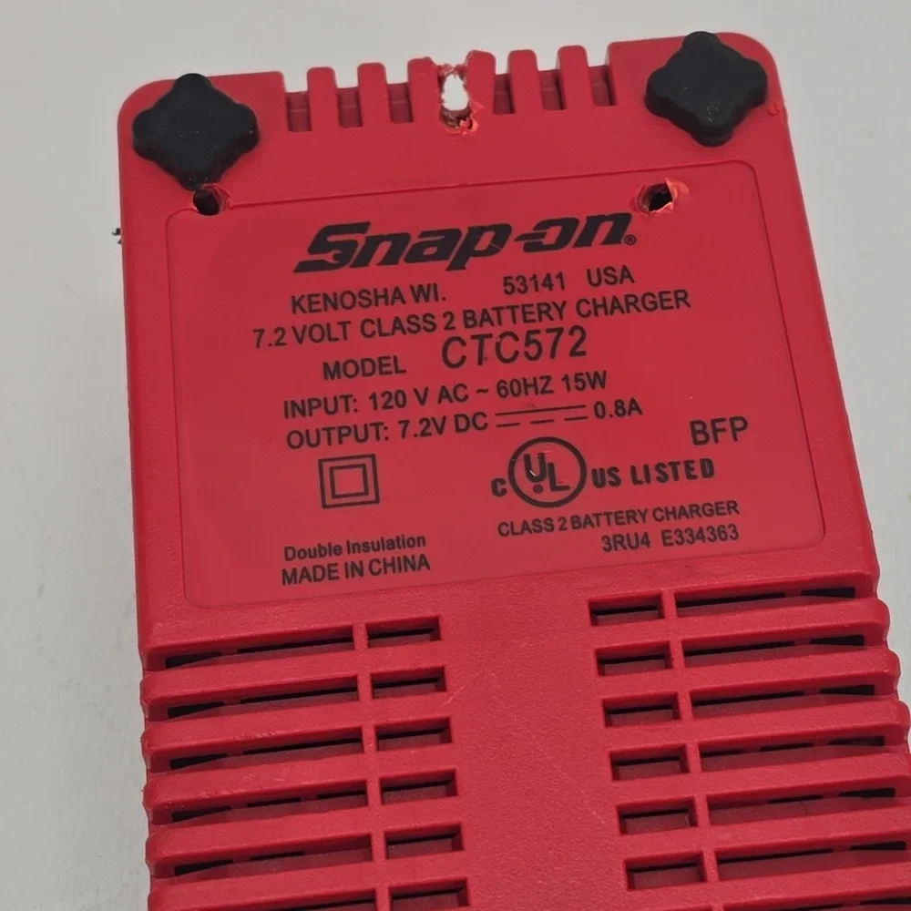 Snap-on CTC572 7.2V Battery Charger OEM Genuine Charger Only Screw Holes